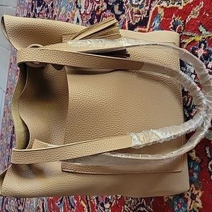 Tote neutral vegan leather